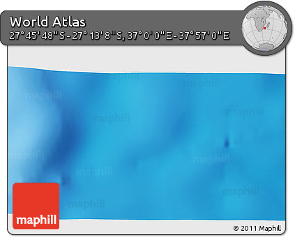 Physical 3D Map of the Area around 27° 29' 28" S, 37° 28' 30" E
