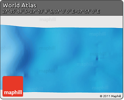 Physical 3D Map of the Area around 27° 29' 28" S, 37° 28' 30" E