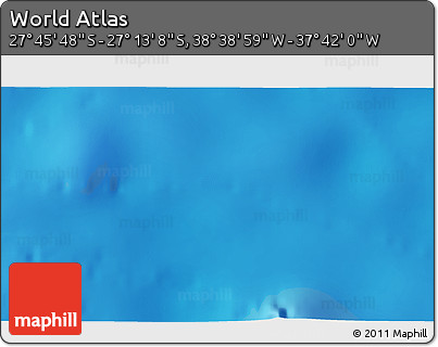 Shaded Relief 3D Map of the Area around 27° 29' 28" S, 38° 10' 29" W