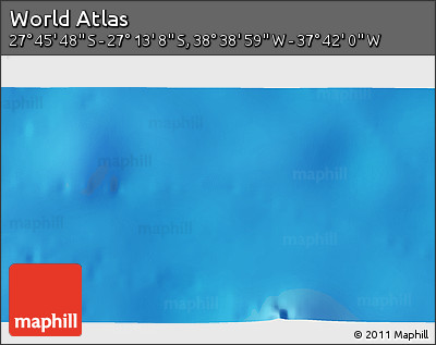 Shaded Relief 3D Map of the Area around 27° 29' 28" S, 38° 10' 29" W