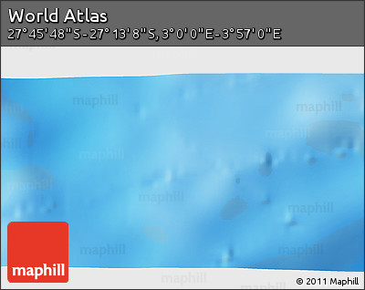 Physical 3D Map of the Area around 27° 29' 28" S, 3° 28' 30" E