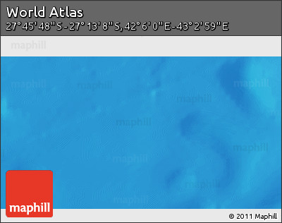 Physical 3D Map of the Area around 27° 29' 28" S, 42° 34' 30" E