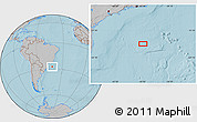 Gray Location Map of the area around 27° 29' 28" S, 42° 25' 29" W, hill shading