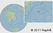Savanna Style Location Map of the area around 27° 29' 28" S, 42° 25' 29" W, hill shading