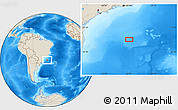 Shaded Relief Location Map of the area around 27° 29' 28" S, 42° 25' 29" W