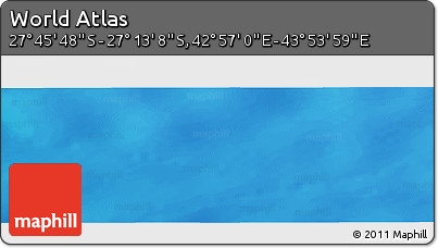 Physical Panoramic Map of the Area around 27° 29' 28" S, 43° 25' 29" E