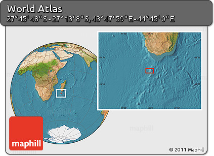 Satellite Location Map of the Area around 27° 29' 28" S, 44° 16' 29" E