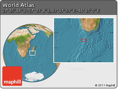 Satellite Location Map of the Area around 27° 29' 28" S, 44° 16' 29" E