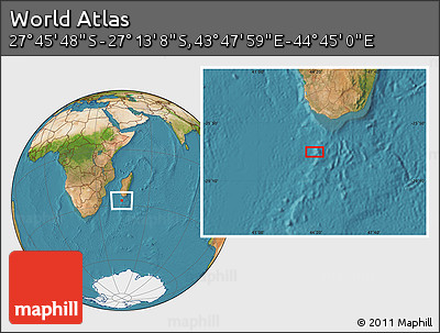 Satellite Location Map of the Area around 27° 29' 28" S, 44° 16' 29" E