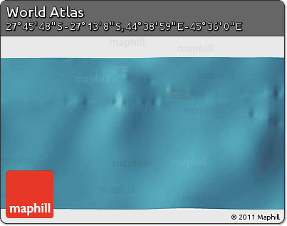 Satellite 3D Map of the Area around 27° 29' 28" S, 45° 7' 30" E