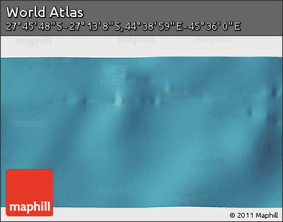Satellite 3D Map of the Area around 27° 29' 28" S, 45° 7' 30" E