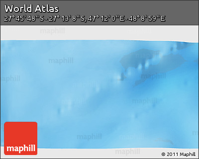 Physical 3D Map of the Area around 27° 29' 28" S, 47° 40' 29" E