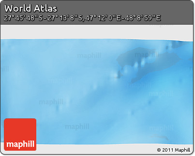 Physical 3D Map of the Area around 27° 29' 28" S, 47° 40' 29" E