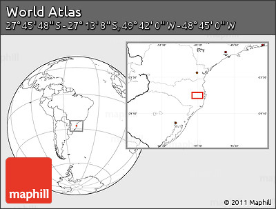 Blank Location Map of the Area around 27° 29' 28" S, 49° 13' 30" W