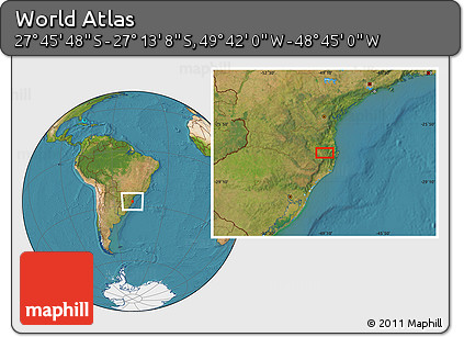 Satellite Location Map of the Area around 27° 29' 28" S, 49° 13' 30" W