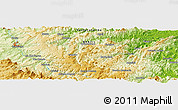Physical Panoramic Map of the area around 27° 29' 28" S, 49° 13' 30" W