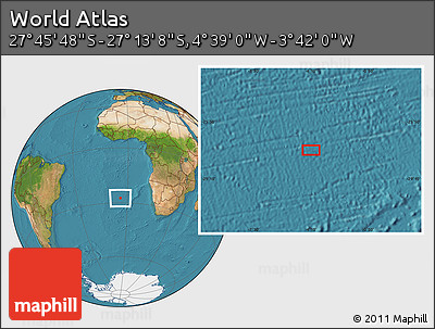 Satellite Location Map of the Area around 27° 29' 28" S, 4° 10' 30" W