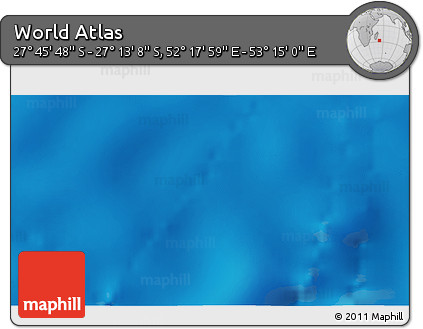 Physical 3D Map of the Area around 27° 29' 28" S, 52° 46' 29" E