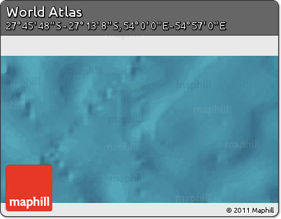 Satellite 3D Map of the Area around 27° 29' 28" S, 54° 28' 30" E