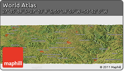 Satellite Panoramic Map of the Area around 27° 29' 28" S, 55° 10' 29" W