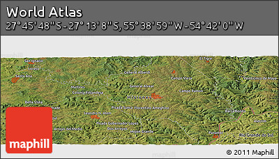 Satellite Panoramic Map of the Area around 27° 29' 28" S, 55° 10' 29" W