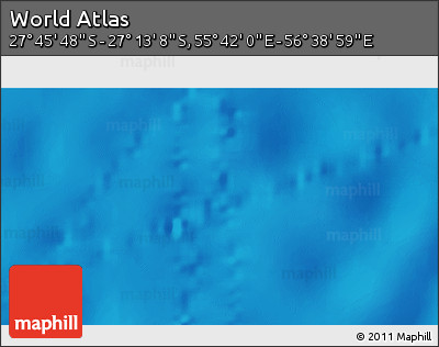 Physical 3D Map of the Area around 27° 29' 28" S, 56° 10' 29" E
