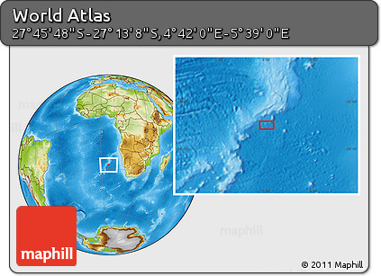 Physical Location Map of the Area around 27° 29' 28" S, 5° 10' 30" E
