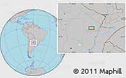 Gray Location Map of the area around 27° 29' 28" S, 60° 16' 29" W
