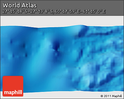 Physical 3D Map of the Area around 27° 29' 28" S, 61° 16' 29" E