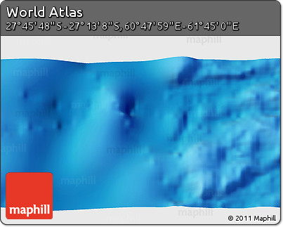 Physical 3D Map of the Area around 27° 29' 28" S, 61° 16' 29" E