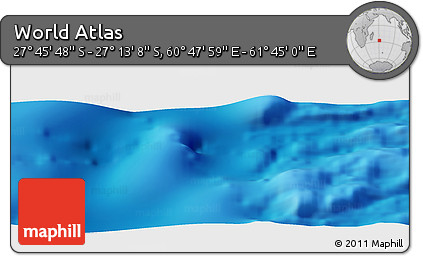 Physical Panoramic Map of the Area around 27° 29' 28" S, 61° 16' 29" E