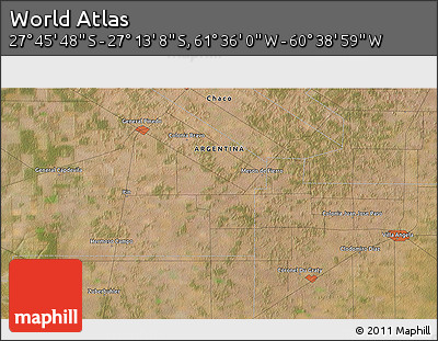 Satellite 3D Map of the Area around 27° 29' 28" S, 61° 7' 30" W