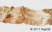 Satellite Panoramic Map of the area around 27° 29' 28" S, 67° 55' 30" W