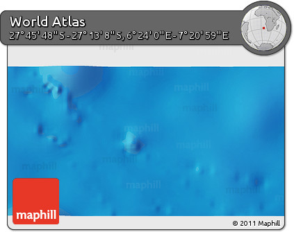 Physical 3D Map of the Area around 27° 29' 28" S, 6° 52' 30" E