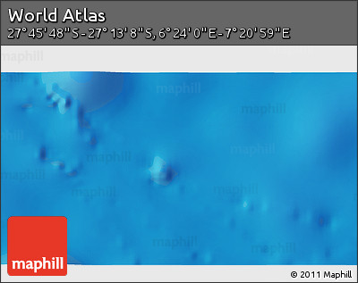 Physical 3D Map of the Area around 27° 29' 28" S, 6° 52' 30" E