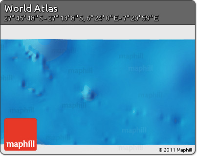 Physical 3D Map of the Area around 27° 29' 28" S, 6° 52' 30" E