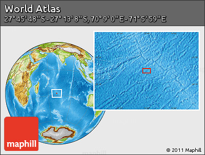 Physical Location Map of the Area around 27° 29' 28" S, 70° 37' 30" E