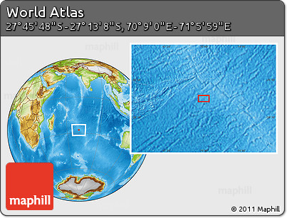 Physical Location Map of the Area around 27° 29' 28" S, 70° 37' 30" E