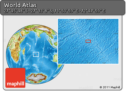 Physical Location Map of the Area around 27° 29' 28" S, 72° 19' 29" E