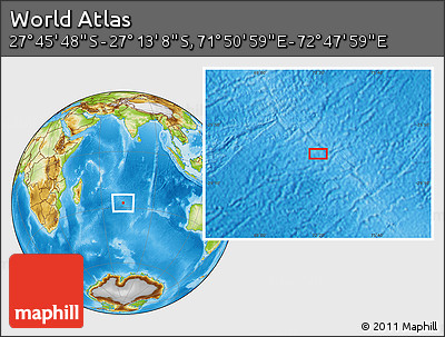 Physical Location Map of the Area around 27° 29' 28" S, 72° 19' 29" E