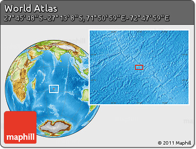 Physical Location Map of the Area around 27° 29' 28" S, 72° 19' 29" E