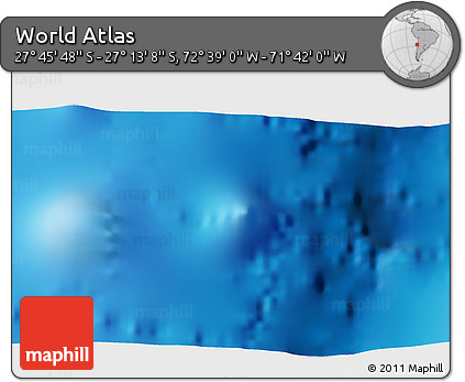 Shaded Relief 3D Map of the Area around 27° 29' 28" S, 72° 10' 30" W