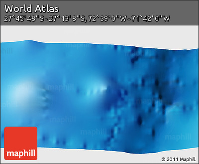 Shaded Relief 3D Map of the Area around 27° 29' 28" S, 72° 10' 30" W