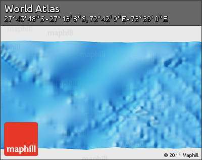 Physical 3D Map of the Area around 27° 29' 28" S, 73° 10' 30" E