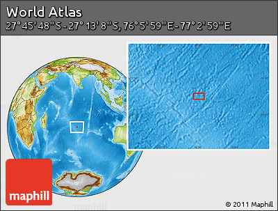 Physical Location Map of the Area around 27° 29' 28" S, 76° 34' 29" E