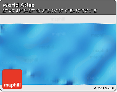 Physical 3D Map of the Area around 27° 29' 28" S, 77° 25' 30" E