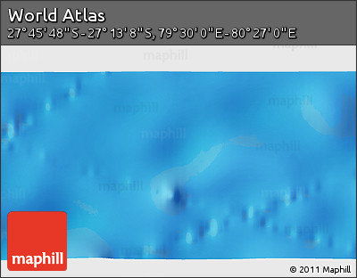 Physical 3D Map of the Area around 27° 29' 28" S, 79° 58' 29" E