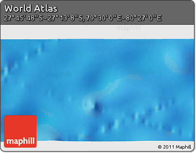 Physical 3D Map of the Area around 27° 29' 28" S, 79° 58' 29" E