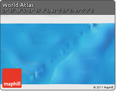 Physical 3D Map of the Area around 27° 29' 28" S, 82° 31' 30" E
