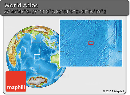 Physical Location Map of the Area around 27° 29' 28" S, 83° 22' 30" E